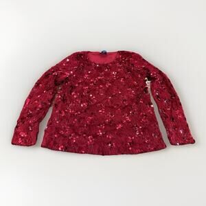 CeCe Womens Dark Wine Sequined Long Sleeve Shirt Size S SMALL NWT NEW $89